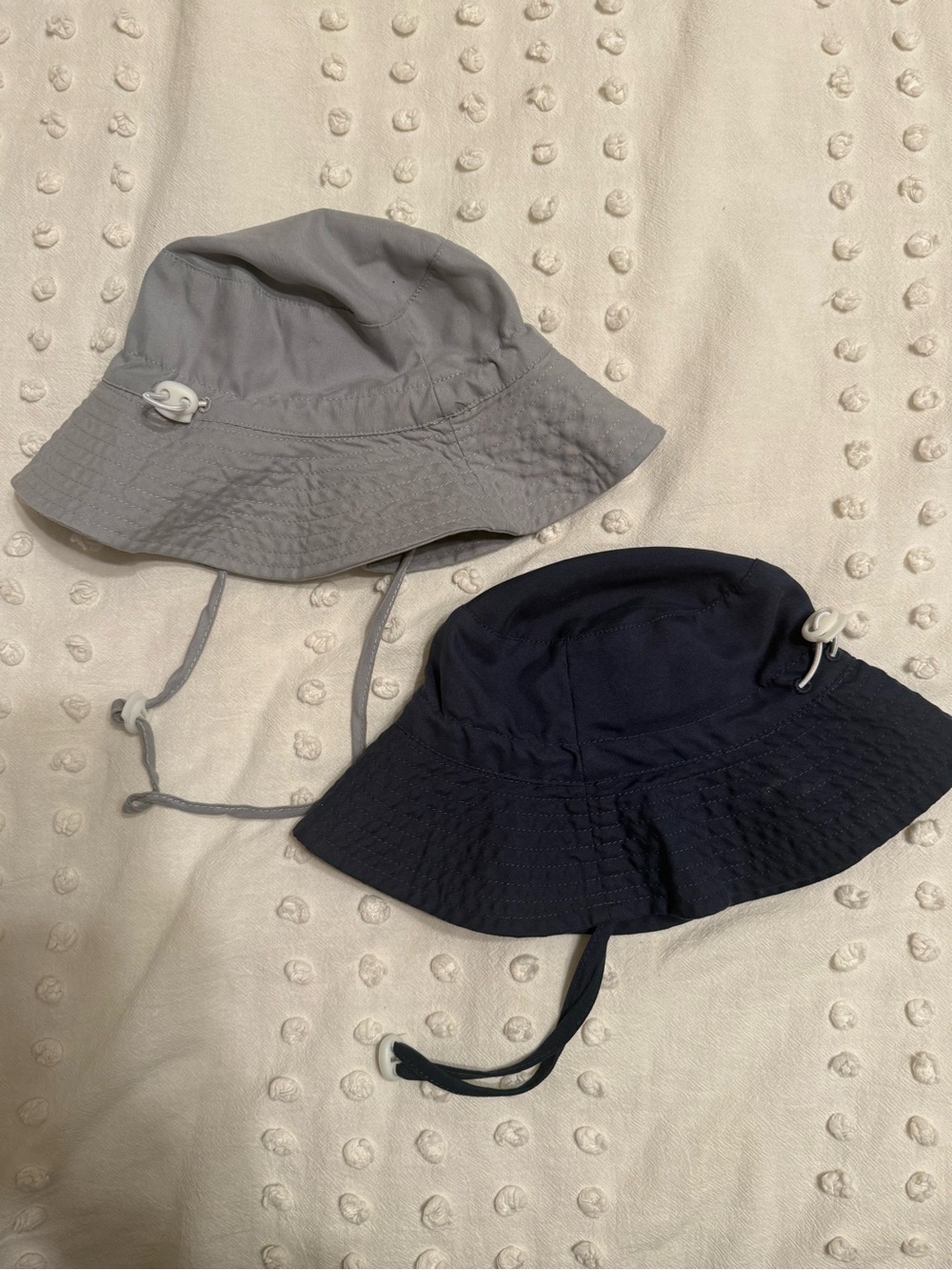 Kids Adjustable Sun Bucket Hat - Navy & Gray